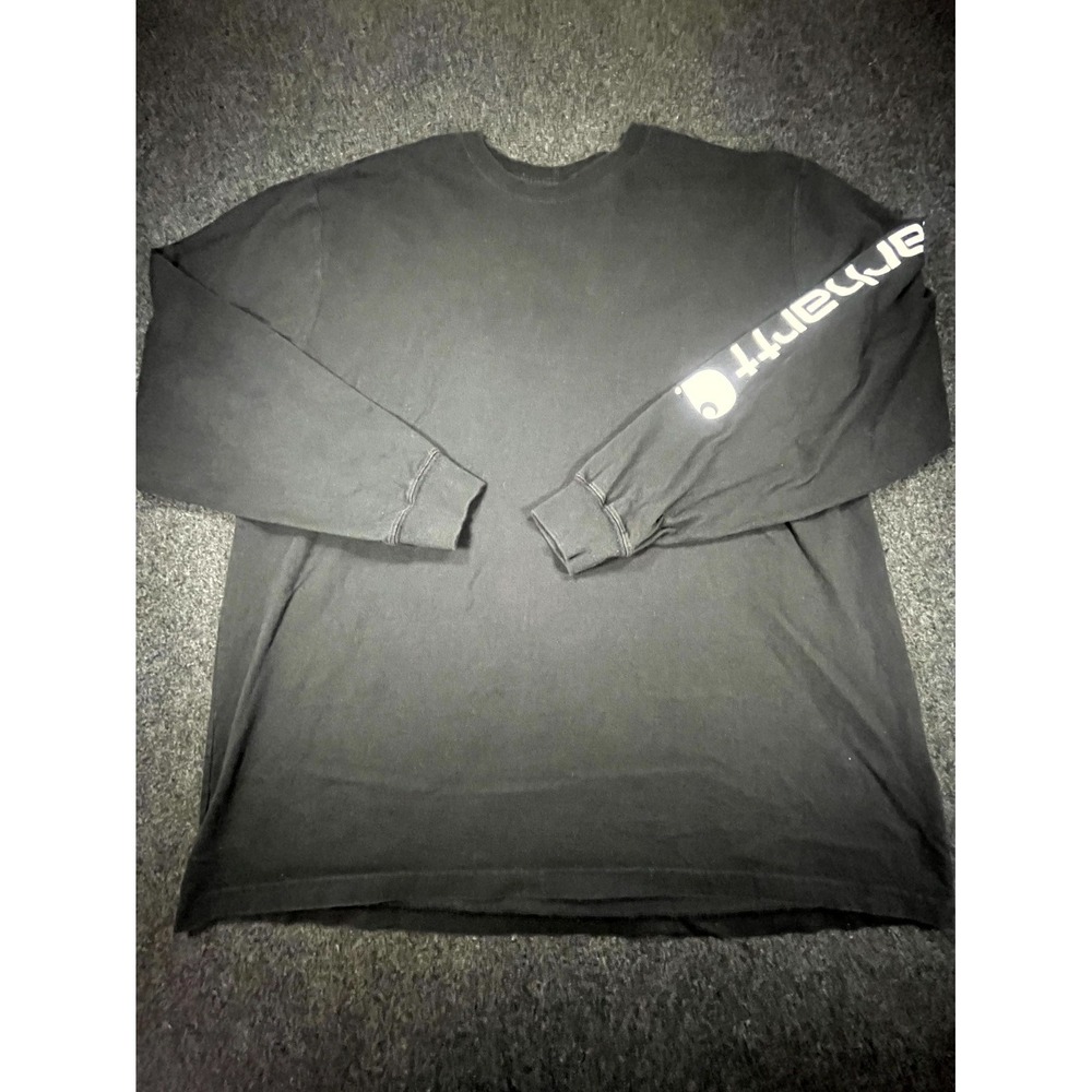 Carhartt Workwear Shirt Mens XL Black Original Fit Logo Long Sleeve Crew Neck